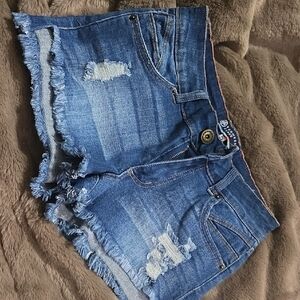 Boom Boom Jeans Blue Distressed Jean Shorts